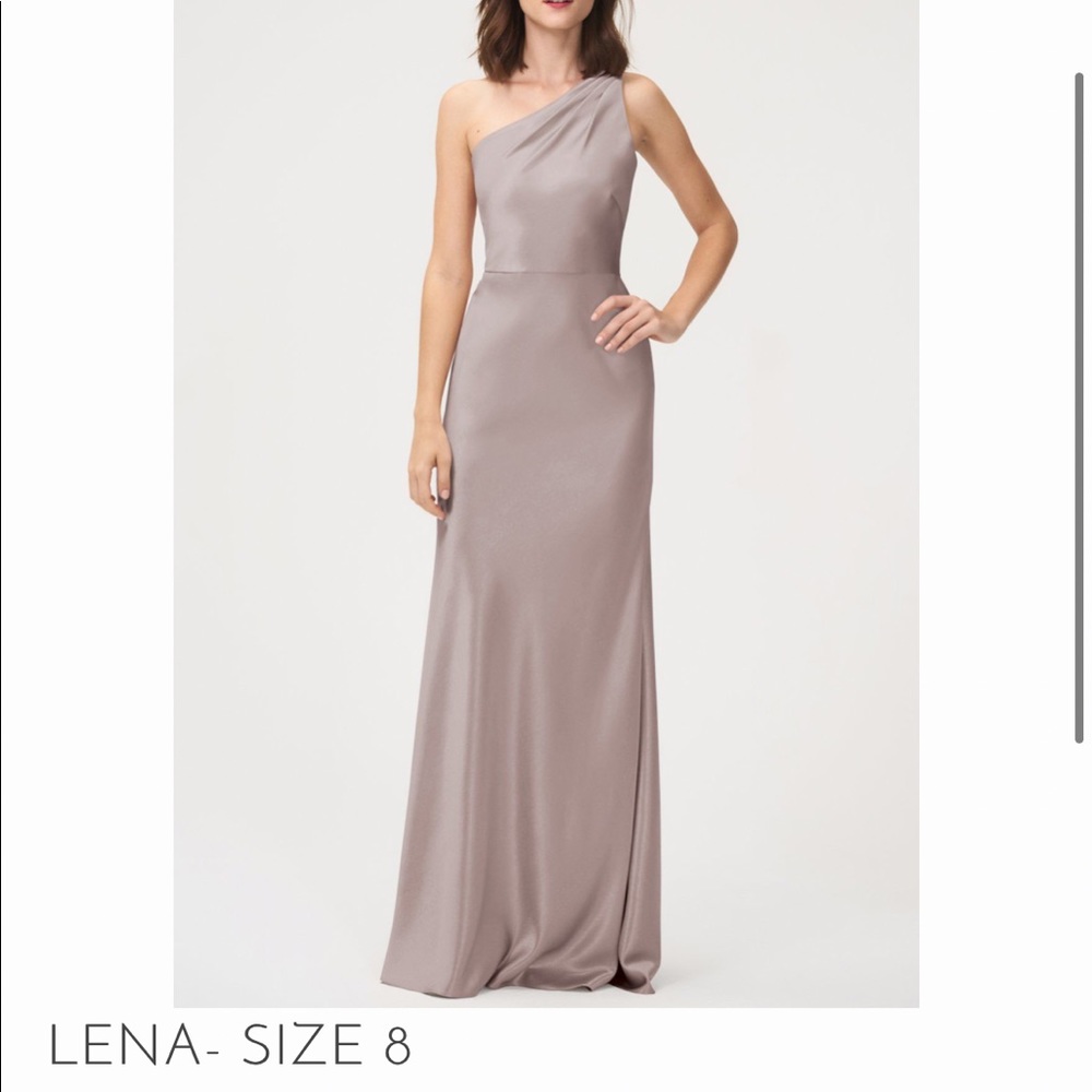 Jenny Yoo Lena Bridesmaid Dress in Quartz (Satin Back Crepe)